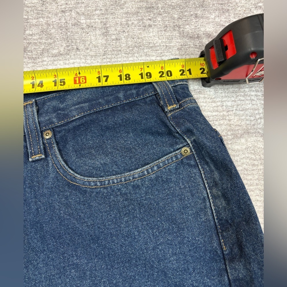 NWT Carhartt Relaxed Fit Straight Leg Denim Jeans Mens 42X34 Dark Blue Workwear - Picture 4 of 11